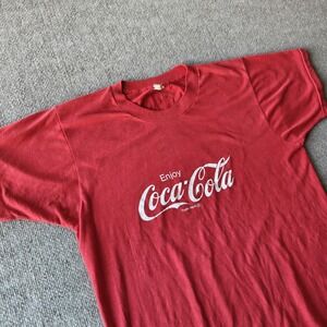 VTG 80s 90s Coca-Cola Enjoy Graphic‎ Tee Single Stitch Screen Stars USA L Retro